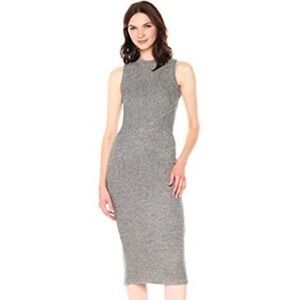Plenty by Tracy Reese Dress Small Gray Ribbed Sweater Sleeveless Lined